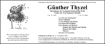 Anzeige von Günther Thyzel von MGO