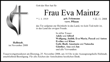 Anzeige von Eva Maintz von MGO