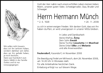 Anzeige von Hermann Münch von MGO