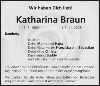 Anzeige von Katharina Braun von MGO