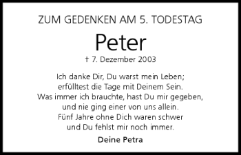 Anzeige von Peter Paulfeit von MGO