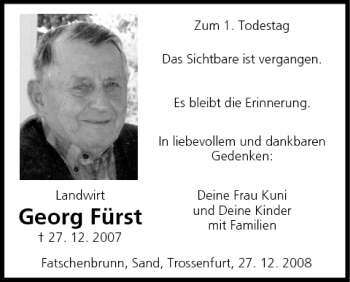 Anzeige von Georg Fürst von MGO