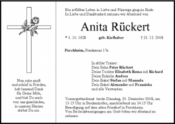 Anzeige von Anita Rückert von MGO