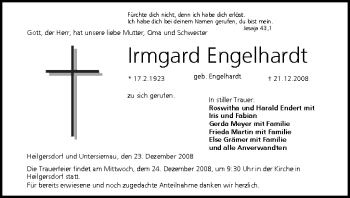 Anzeige von Irmgard Engelhardt von MGO