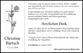 Anzeige von Christine Bartsch von MGO