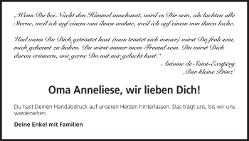 Anzeige von Anneliese  von MGO