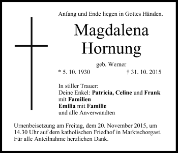 Anzeige von Magdalena Hornung von MGO