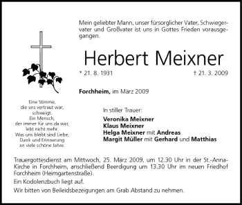 Anzeige von Herbert Meixner von MGO