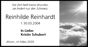 Anzeige von Reinhilde Reinhardt von MGO