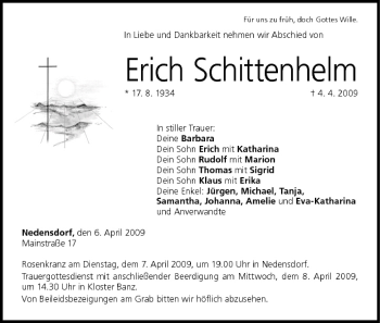 Anzeige von Erich Schnittenhelm von MGO