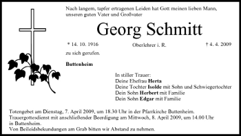 Anzeige von Georg Schmitt von MGO