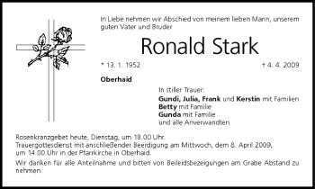 Anzeige von Ronald Stark von MGO