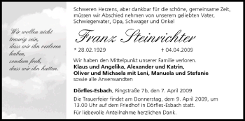 Anzeige von Franz Steinrichter von MGO