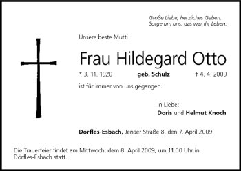 Anzeige von Hildegard Otto von MGO