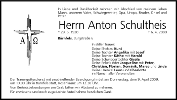 Anzeige von Anton Schultheis von MGO