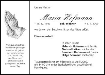 Anzeige von Maria Hofmann von MGO