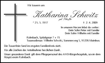 Anzeige von Katharina Schwitz von MGO