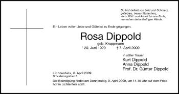 Anzeige von Rosa Dippold von MGO