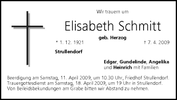 Anzeige von Elisabeth Schmitt von MGO