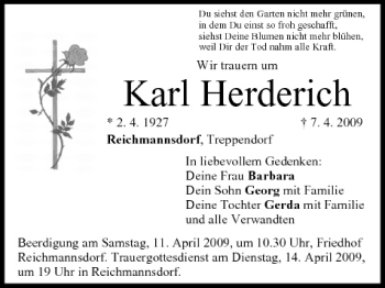 Anzeige von Karl Herderich von MGO