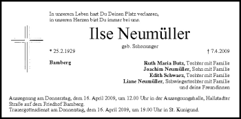 Anzeige von Ilse Neumüller von MGO