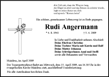 Anzeige von Rudi Angermann von MGO