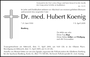 Anzeige von Hubert Koenig von MGO