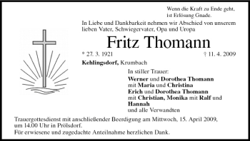 Anzeige von Fritz Thomann von MGO
