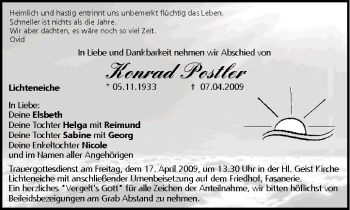 Anzeige von Konrad Postler von MGO