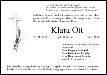 Anzeige von Klara Ott von MGO