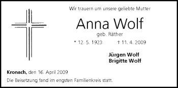 Anzeige von Anna Wolf von MGO
