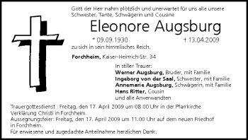 Anzeige von Eleonore Augsburg von MGO