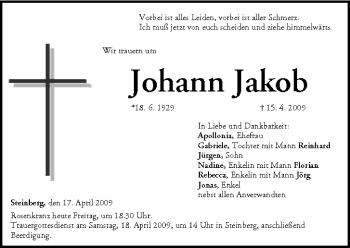 Anzeige von Johann Jakob von MGO