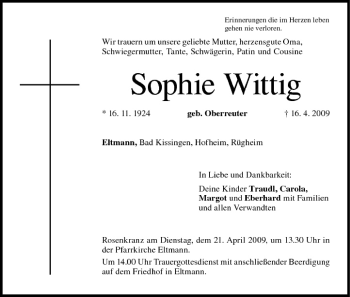Anzeige von Sophie Wittig von MGO