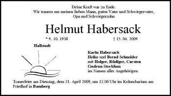 Anzeige von Helmut Habersack von MGO