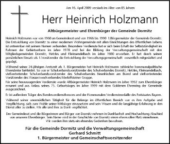 Anzeige von Heinrich Holzmann von MGO