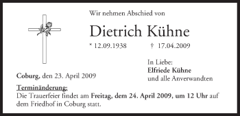 Anzeige von Dietrich Kühne von MGO