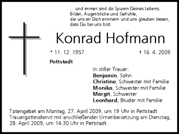 Anzeige von Konrad Hofmann von MGO