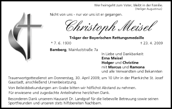 Anzeige von Christoph Meisel von MGO