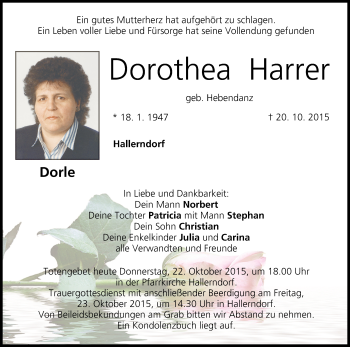 Anzeige von Dorothea Harrer von MGO