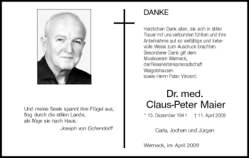 Anzeige von Claus-Peter Maier von MGO