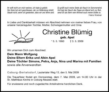 Anzeige von Christine Blümig von MGO