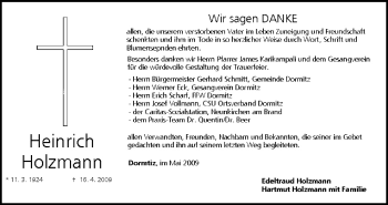 Anzeige von Heinrich Holzmann von MGO