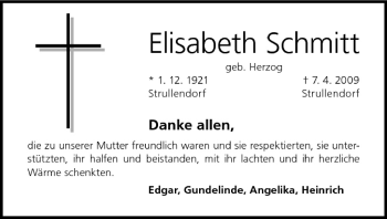 Anzeige von Elisabeth Schmitt von MGO