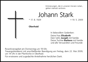 Anzeige von Johann Stark von MGO