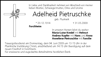 Anzeige von Adelheid Pietruschke von MGO