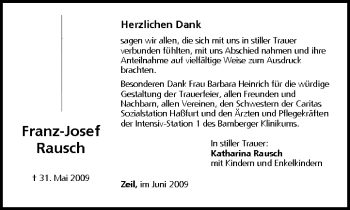 Anzeige von Franz-Josef Rausch von MGO