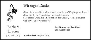 Anzeige von Barbara Krätzer von MGO