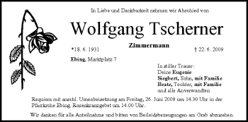 Anzeige von Wolfgang Tschemer von MGO