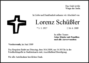 Anzeige von Lorenz Schüßler von MGO